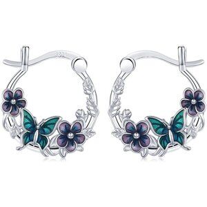 Dolphin Hoop Earrings for Women 925 Sterling Silver Animal Earrings Jewelry